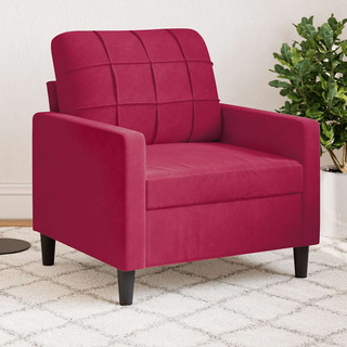 Fotel, winna czerwień, 60 cm, obity aksamitem