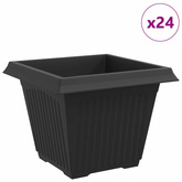 Kwadratowa doniczka na kwiaty 24 pcs Czarny 43 x 43 x 33,5 cm
