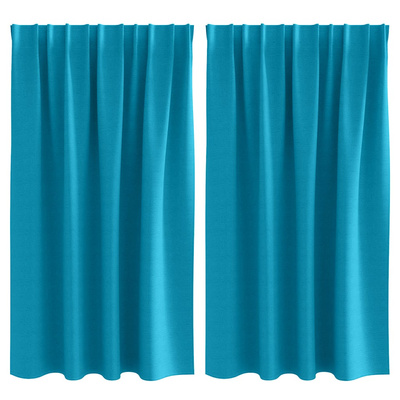 Firany blackout z kółkami 2 pcs Turkusowy 140 x 140 cm