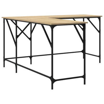 vidaXL Biurko, dąb sonoma, 149x149x75 cm, materiał drewnopochodny