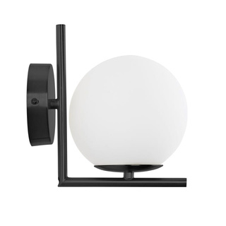 Kinkiet Czarny Kula Mleczna Abruzzo Riccardo E14