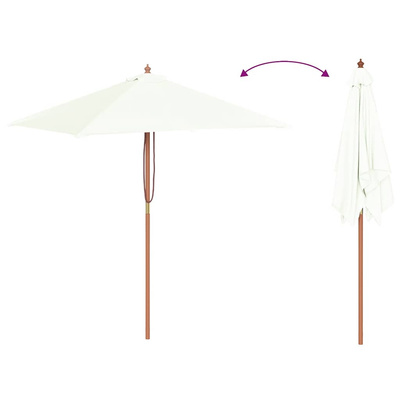 Parasol ogrodowy na drewnianym słupku, 150 x 200 cm, piaskowy