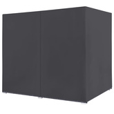 vidaXL Leżak ogrodowy z baldachimem, rattan PE, szary