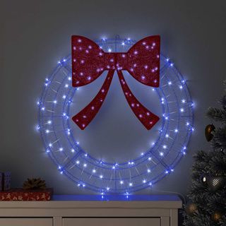 Wianek z 60 diodami LED Niebieski 76 x 76 x 8,5 cm Akryl
