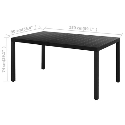 5-częściowy zestaw mebli ogrodowych, rattan PVC, czarny