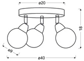 Lampa sufitowa BOLO spot regulowana 3-punktowa LED do salonu
