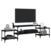 vidaXL Szafka pod TV, czarna, 197x35x52 cm, materiał drewnopochodny