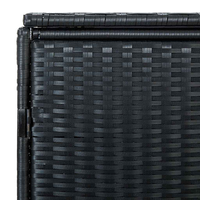 Osłona na 2 kosze na śmieci, polirattan, czarna, 148x80x111 cm