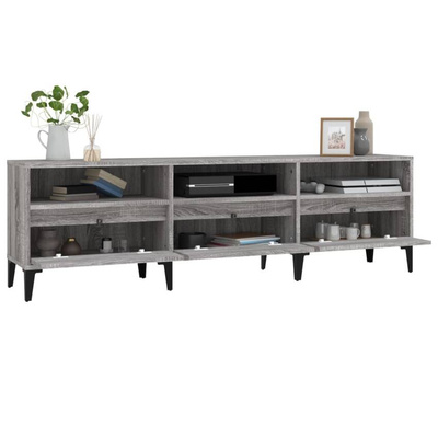 vidaXL Szafka pod TV, szary dąb sonoma, 150x30x44,5 cm wariant 8