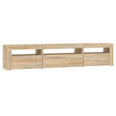 vidaXL Szafka pod TV z oświetleniem LED, dąb sonoma, 195x35x40 cm