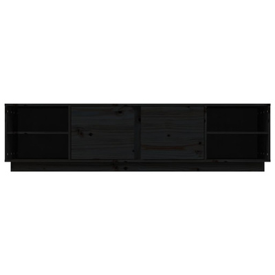 vidaXL Szafka pod TV, czarna, 156x40x40 cm, lite drewno sosnowe