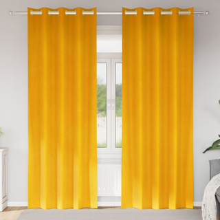 Zasłony zaciemniające 2 pcs Musztardowy Żółty 140 x 225 cm