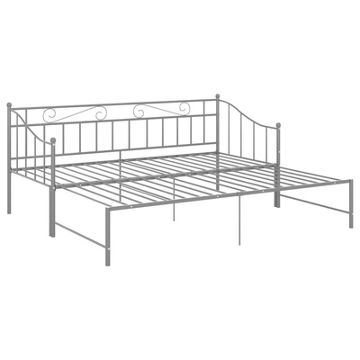 z wysuwaną ramą łóżka, szara, metalowa, 90x200 cm Sofa