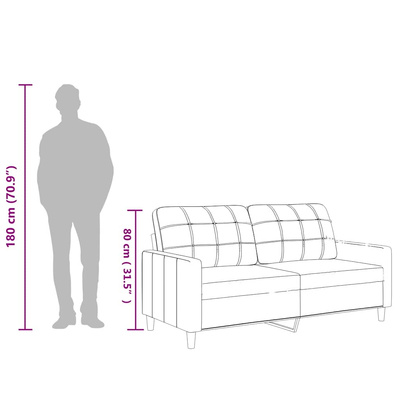 2-osobowa sofa, kremowy, 140 cm, sztuczna skóra
