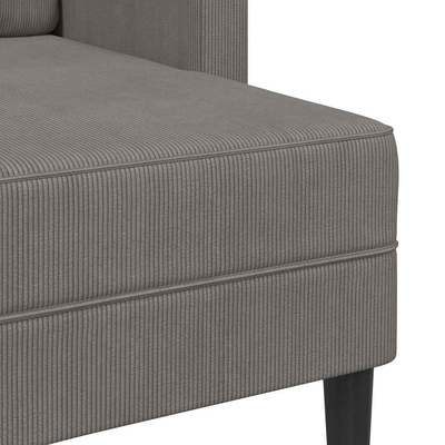 Sofa 2-osobowa z szezlongiem w kształcie litery L, jasnoszara