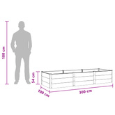 Podniesiona rabata ogrodowa Czarny 300 x 100 x 54 cm