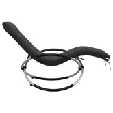 vidaXL Geometryczny leżak z poduszką, czarno-szary, stalowy