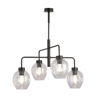Lampa wisząca LUKKA 4 BLACK/TRANSPARENT
