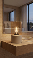 Lampka nocna w kolorze kaszmiru, bursztynowe szkło K-5981 z serii VERA