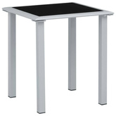 vidaXL Leżaki ze stolikiem, 2 szt., aluminium, kolor taupe