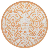 vidaXL Dywan na zewnątrz, pomarańczowo-biały, Ø120 cm, PP