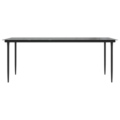 7-częściowy zestaw mebli ogrodowych, czarny, rattan PVC