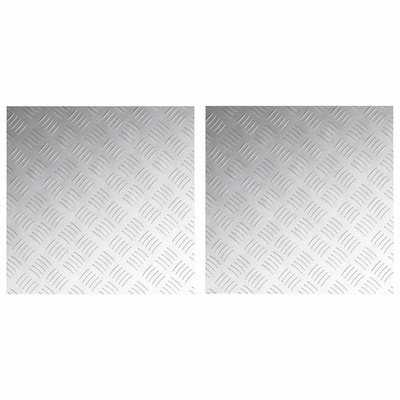 Stopień Kwadrat 2 pcs Srebrny 50 x 50 cm Aluminium