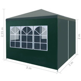 vidaXL Namiot imprezowy, 3 x 3 m, zielony