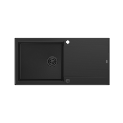EVAN 146 XL GraniteQ zlewozmywak z syfonem Push 2 Open 1-komorowy z/o (1000x500x210; kom. 420x480) pure carbon / elementy pure carbon