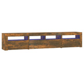 vidaXL Szafka pod TV z oświetleniem LED, przydymiony dąb, 210x35x40 cm
