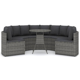 7-częściowa sofa do ogrodu, z poduszkami, polirattan, szara