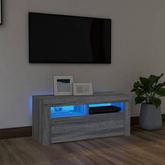 Szafka pod TV z oświetleniem LED, szary dąb sonoma, 90x35x40 cm vidaXL
