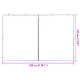 Ściana boczna namiotu na imprezy 2 pcs czerwony 300 x 195 cm