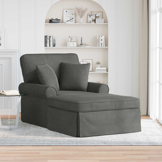 Chaise Lounge z Fartuszkiem 3 szt. Ciemnoszary 91 x 157 x 91 cm