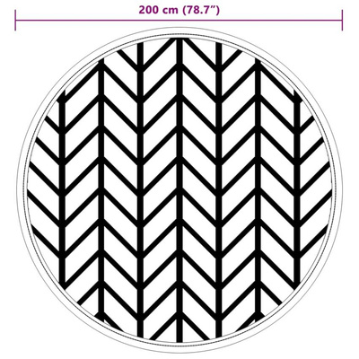 vidaXL Dywan na zewnątrz, szary, Ø200 cm, PP