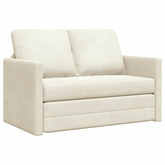 Sofa Bed Kremowy 204 x 122 x 60 cm Aksamit