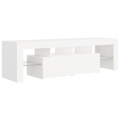vidaXL Szafka pod TV z oświetleniem LED, biała, 140x36,5x40 cm