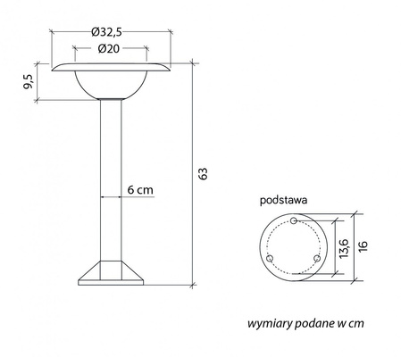 Lampa ogrodowa stojąca 1081-63
