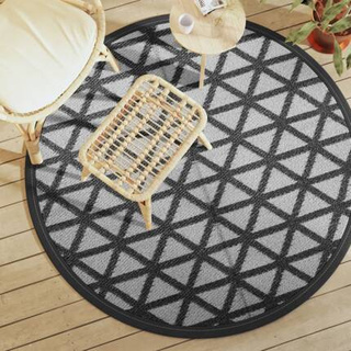 vidaXL Dywan na zewnątrz, czarny, ?160 cm, PP