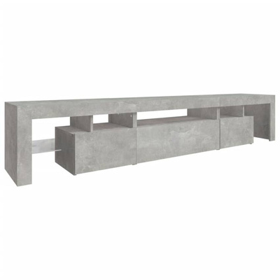 vidaXL Szafka pod TV z oświetleniem LED, szarość betonu 215x36,5x40 cm