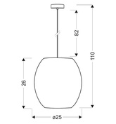 Lampa wisząca Selma biała z kryształkami pojedyncza metalowa do jadalni