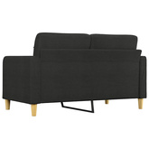 Sofa 2-osobowa, czarna, 140 cm, tapicerowana tkaniną
