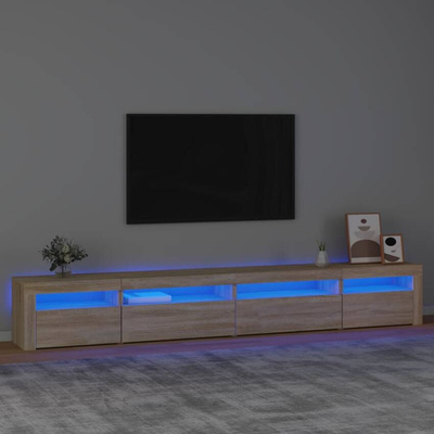 vidaXL Szafka pod TV z oświetleniem LED, dąb sonoma, 270x35x40 cm