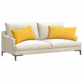 Poduszki na sofę 2 pcs Jasnożółty 80 x 40 cm Tkanina sztruksowa