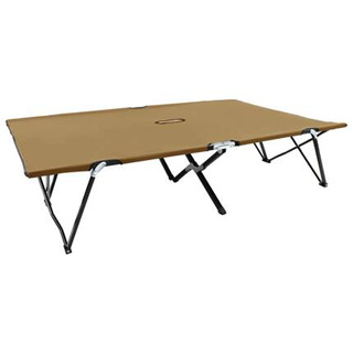 vidaXL Dwuosobowy leżak, składany, taupe, stal