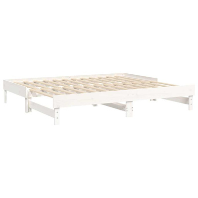 Łóżko rozsuwane, białe, 2x(80x200) cm, lite drewno sosnowe vidaXL