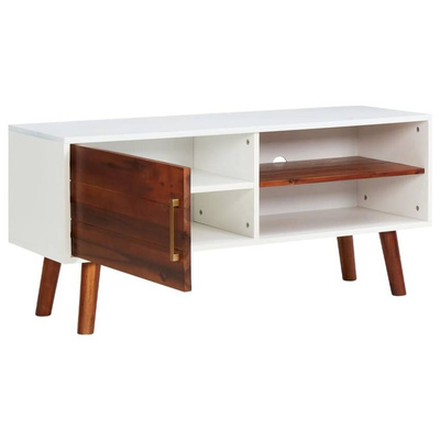 vidaXL Szafka pod TV, 110x35x50 cm, lite drewno akacjowe i MDF