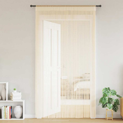 Zasłony sznurkowe, 2 sztuki, 100 x 250 cm, kremowe