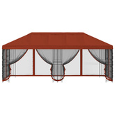 Altana z bokami 6 x 3 m terakota Poliester i Stal 190