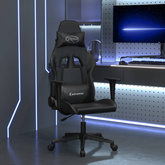 vidaXL Masujący fotel gamingowy, czarny, sztuczna skóra model standard